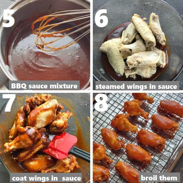 coating wings with bbq sauce for broiling in oven