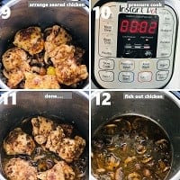 pressure cooking chicken and mushrooms