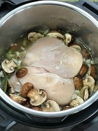 all soup ingredients & chicken breasts dumped in instant pot