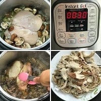 pressure cooking soup & fishing out pressure cooked chicken