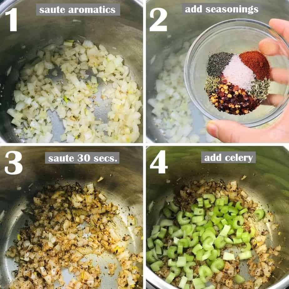 sautéing aromatics, celery & seasonings in instant pot