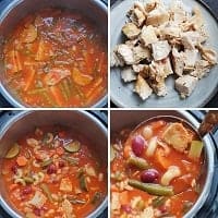 instant pot chicken minestrone soup is ready