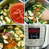 pressure cooking chicken minestrone soup in instant pot