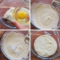 making mason jar cheesecake batter