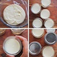 cheesecake batter in mason jars