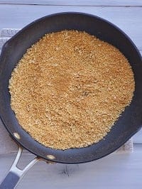 toasted panko breadcrumbs in a skillet