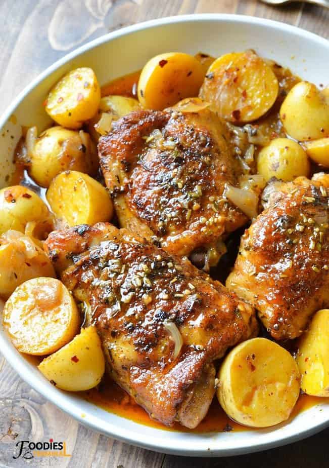 Instant Pot Chicken Thighs and Potatoes » Foodies Terminal