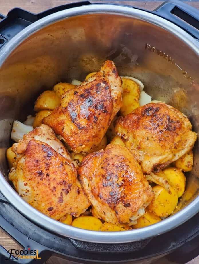 Instant Pot Chicken Thighs and Potatoes » Foodies Terminal