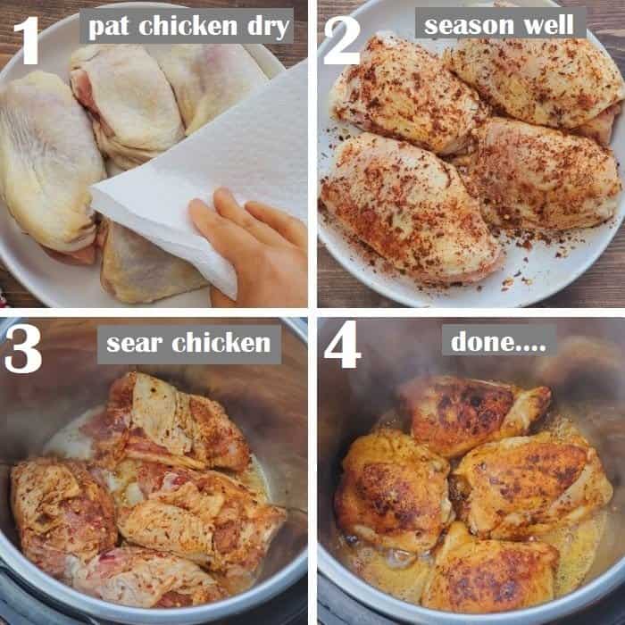 prep chicken and sear it in instant pot