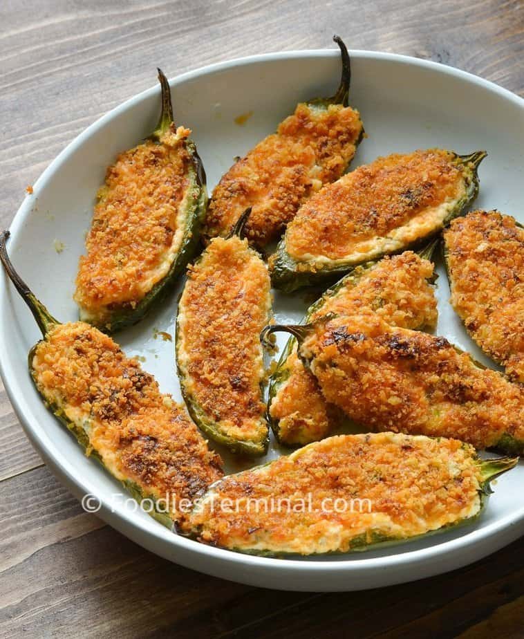 air fryer jalapeno poppers served on a white plate