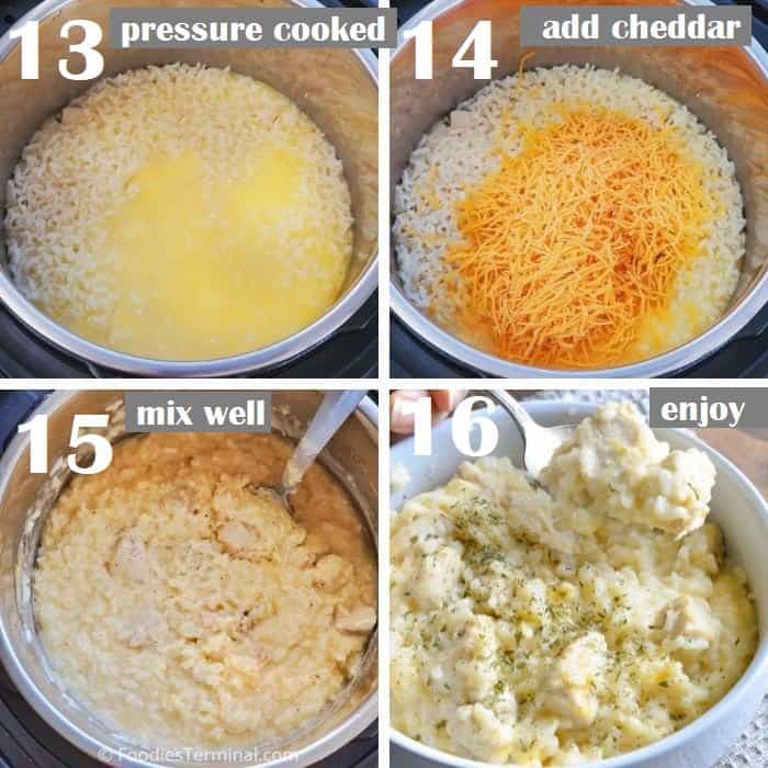Mixing in cheese