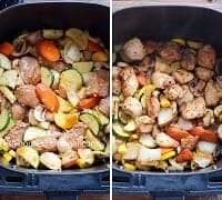 hibachi chicken in air fryer basket