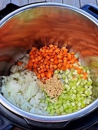 veggies & aromatics in instant pot