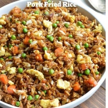 Chinese Pork Fried Rice Recipe » Foodies Terminal