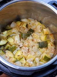 pressure cooked zucchini