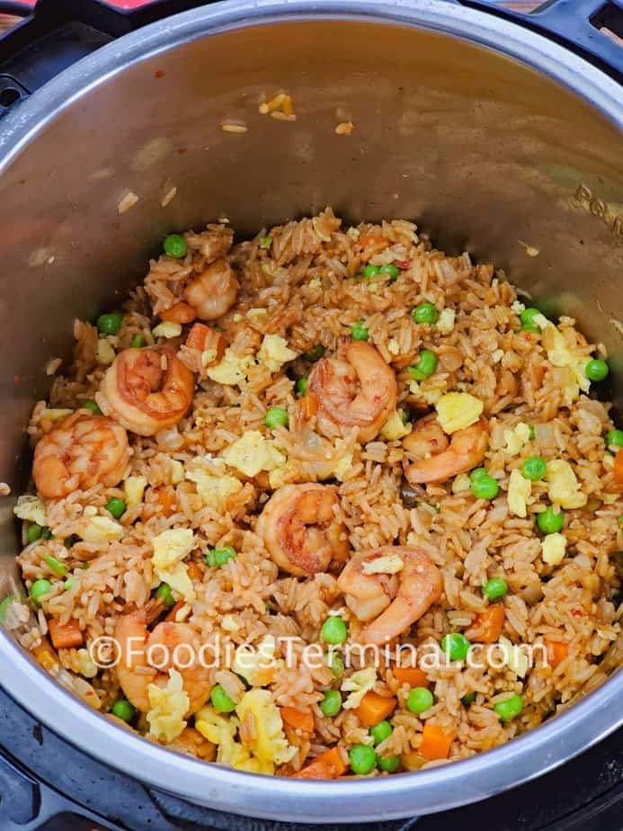 easy shrimp fried rice in instant pot