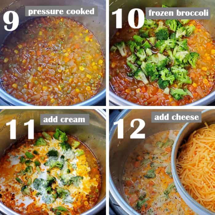adding dairy into the soup