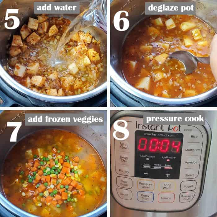 deglazing and pressure cooking soup