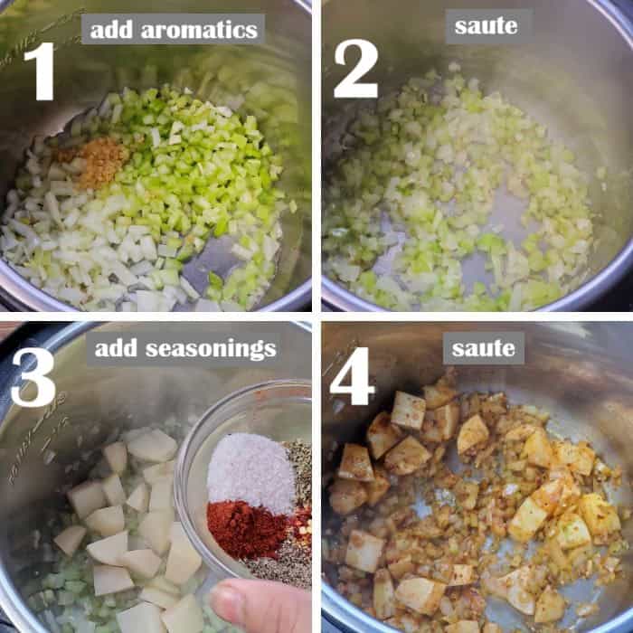 sauteing aromatics and potatoes