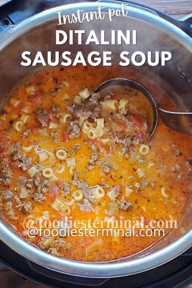 Creamy parmesan Italian sausage ditalini soup