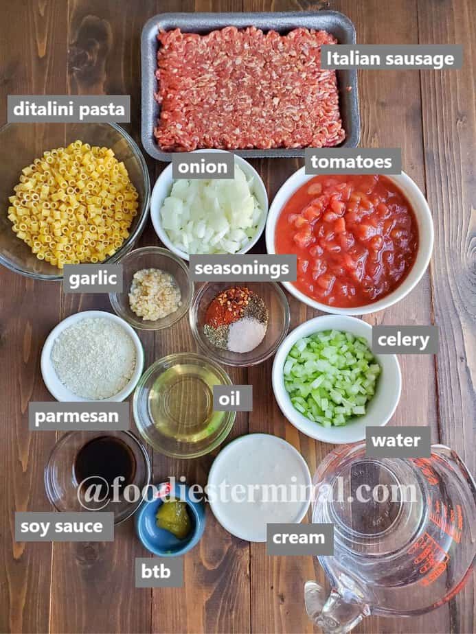 recipe ingredients on a wooden board