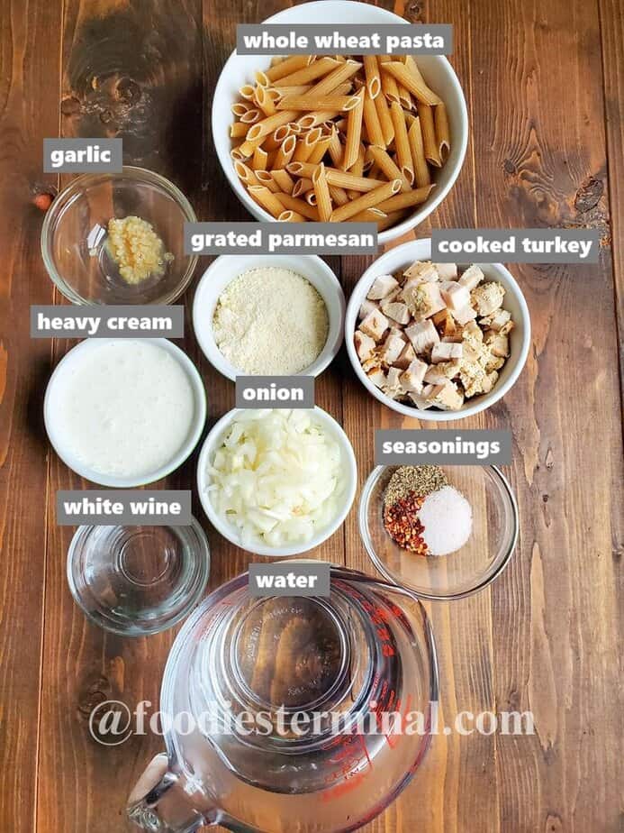 recipe ingredients on a wooden board
